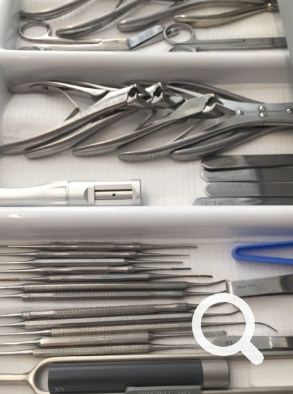 afbeelding van pedicure instumentarium.